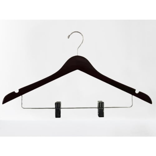 Women's Open Hook Hanger, Matte Black Finish with Chrome Hardware